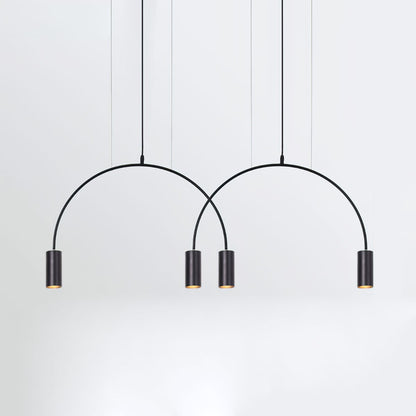 Contemporary Overlapping Arc LED Pendant Lamp