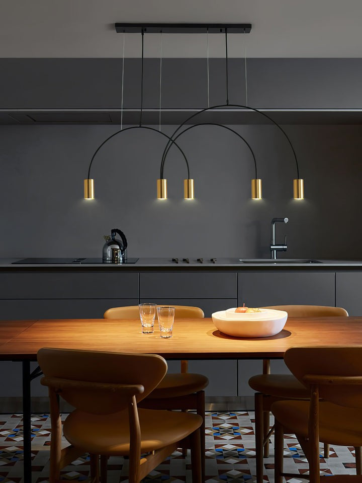 Contemporary Overlapping Arc LED Pendant Lamp