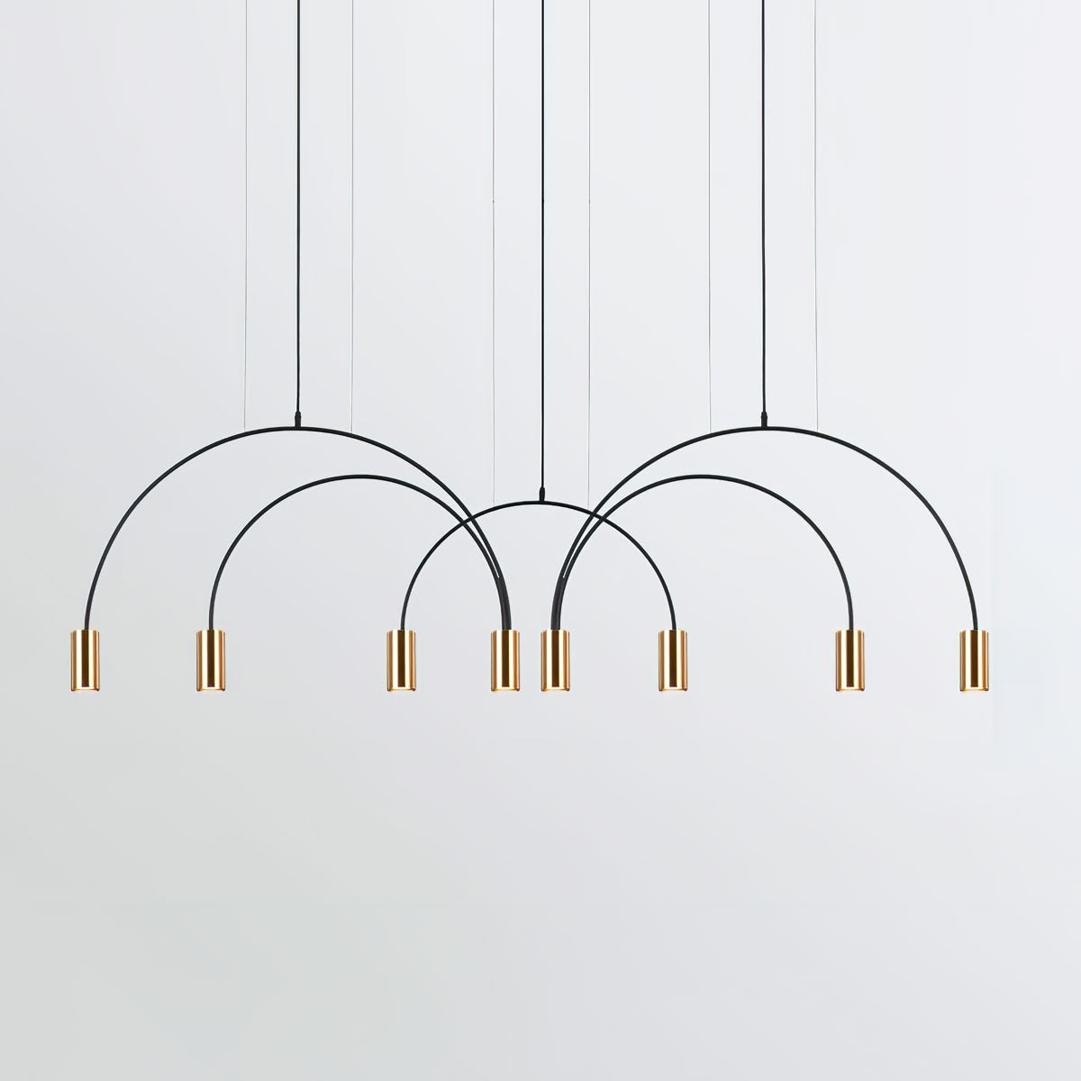 Contemporary Overlapping Arc LED Pendant Lamp