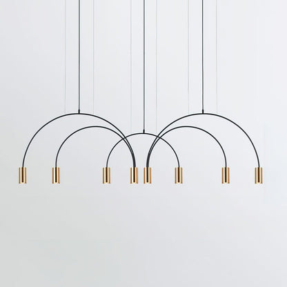 Contemporary Overlapping Arc LED Pendant Lamp