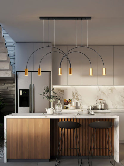 Contemporary Overlapping Arc LED Pendant Lamp