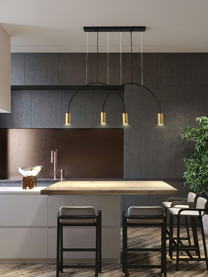 Contemporary Overlapping Arc LED Pendant Lamp