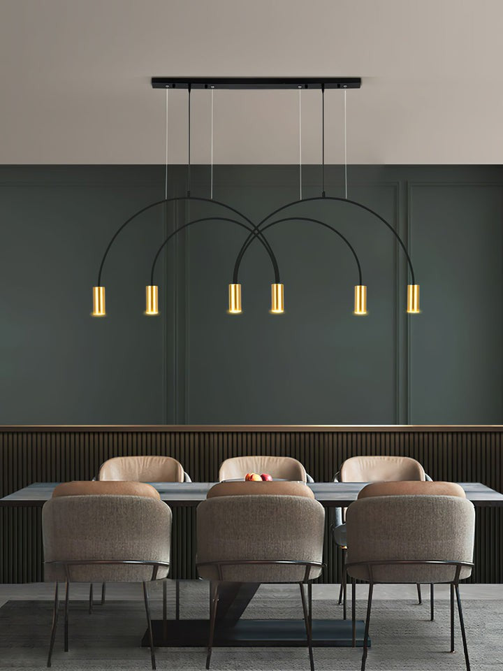 Contemporary Overlapping Arc LED Pendant Lamp