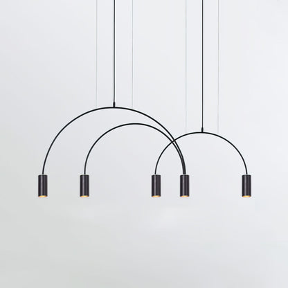 Contemporary Overlapping Arc LED Pendant Lamp