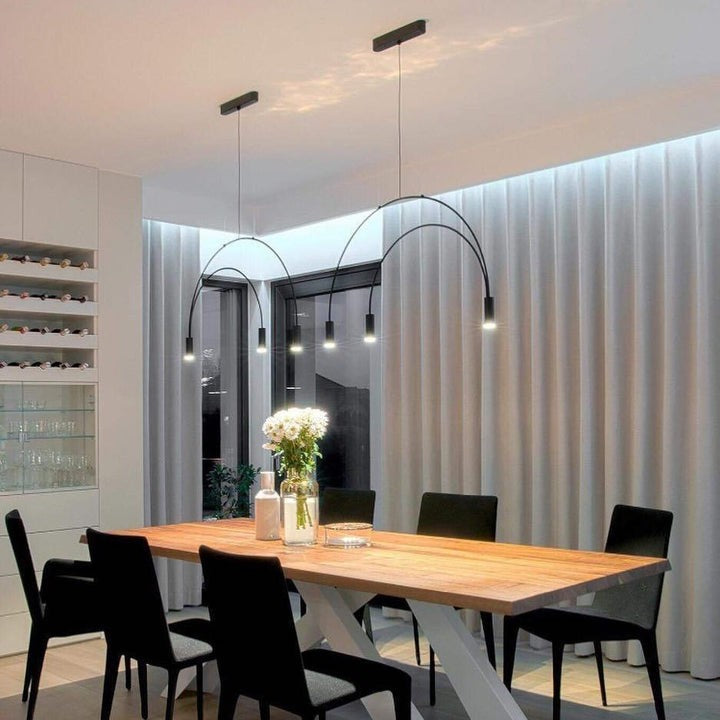 Contemporary Overlapping Arc LED Pendant Lamp