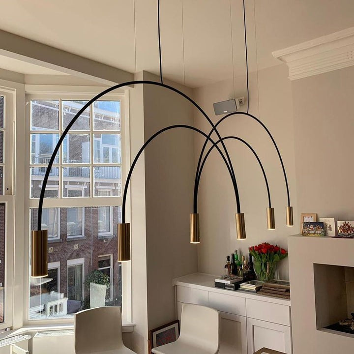 Contemporary Overlapping Arc LED Pendant Lamp