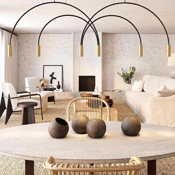 Contemporary Overlapping Arc LED Pendant Lamp