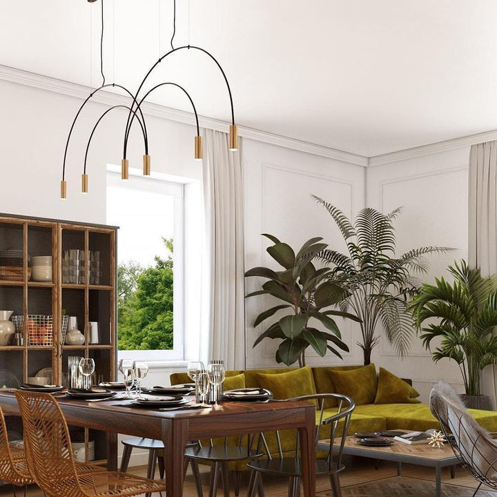 Contemporary Overlapping Arc LED Pendant Lamp