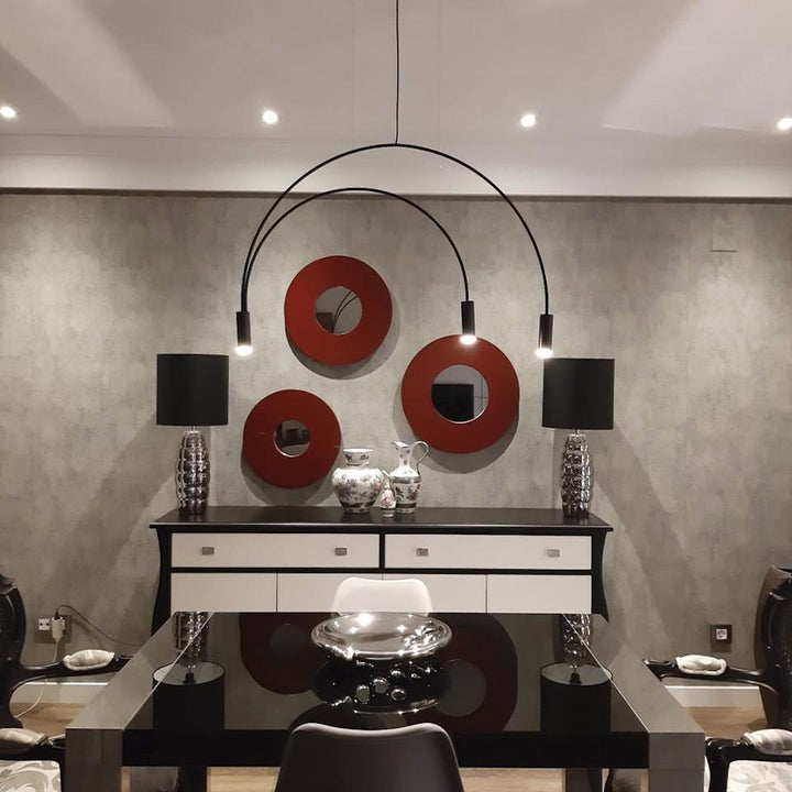 Contemporary Overlapping Arc LED Pendant Lamp