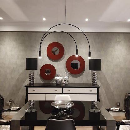 Contemporary Overlapping Arc LED Pendant Lamp