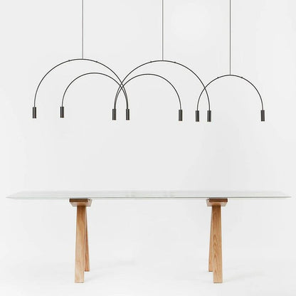 Contemporary Overlapping Arc LED Pendant Lamp
