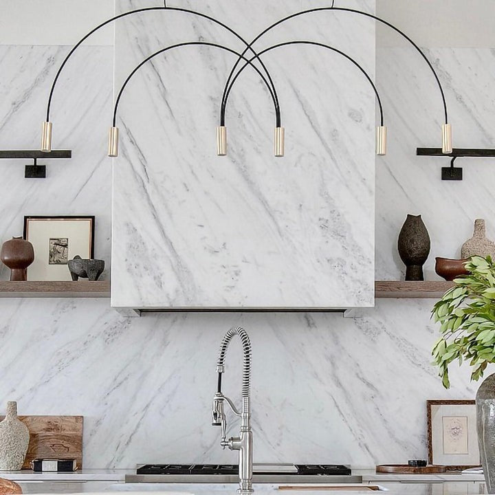 Contemporary Overlapping Arc LED Pendant Lamp