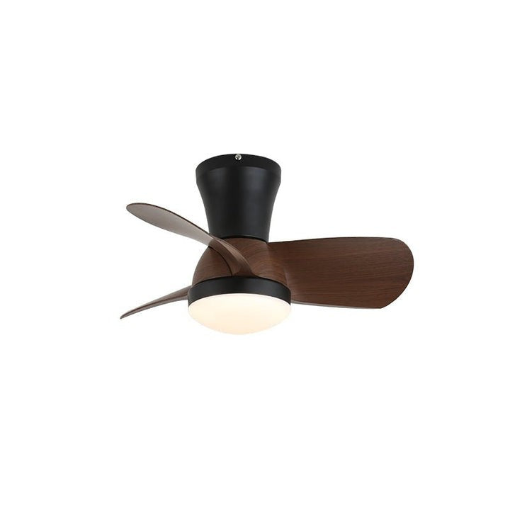 Curved Walnut Blade Ceiling Fan with Integrated LED Light