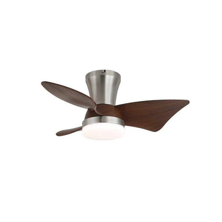 Curved Walnut Blade Ceiling Fan with Integrated LED Light