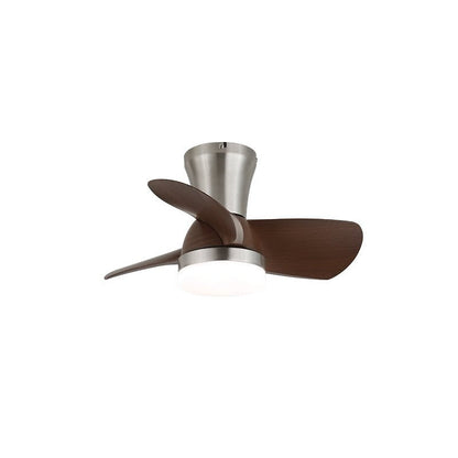 Curved Walnut Blade Ceiling Fan with Integrated LED Light