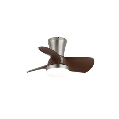 Curved Walnut Blade Ceiling Fan with Integrated LED Light