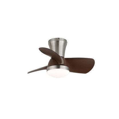 Curved Walnut Blade Ceiling Fan with Integrated LED Light