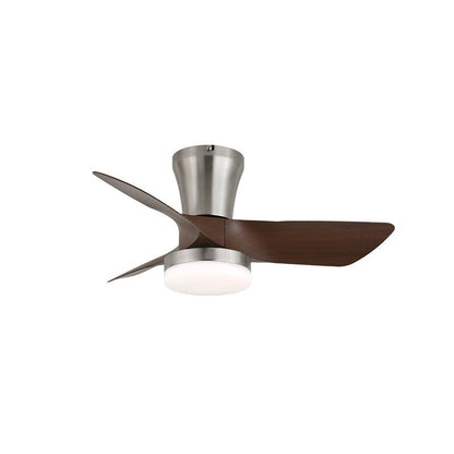 Curved Walnut Blade Ceiling Fan with Integrated LED Light