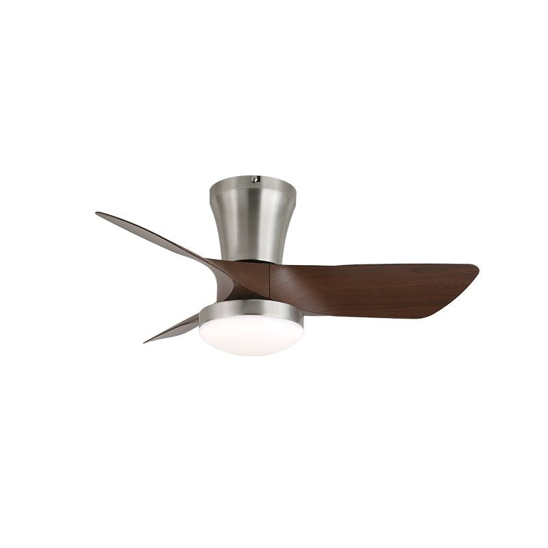 Curved Walnut Blade Ceiling Fan with Integrated LED Light