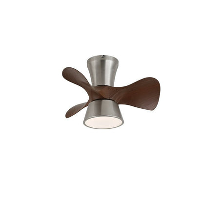 Curved Walnut Blade Ceiling Fan with Integrated LED Light