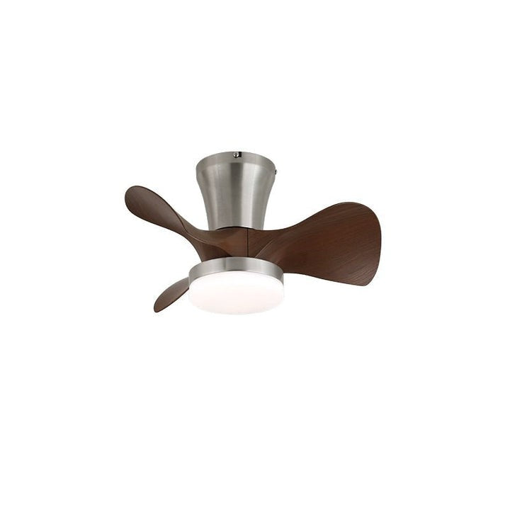 Curved Walnut Blade Ceiling Fan with Integrated LED Light