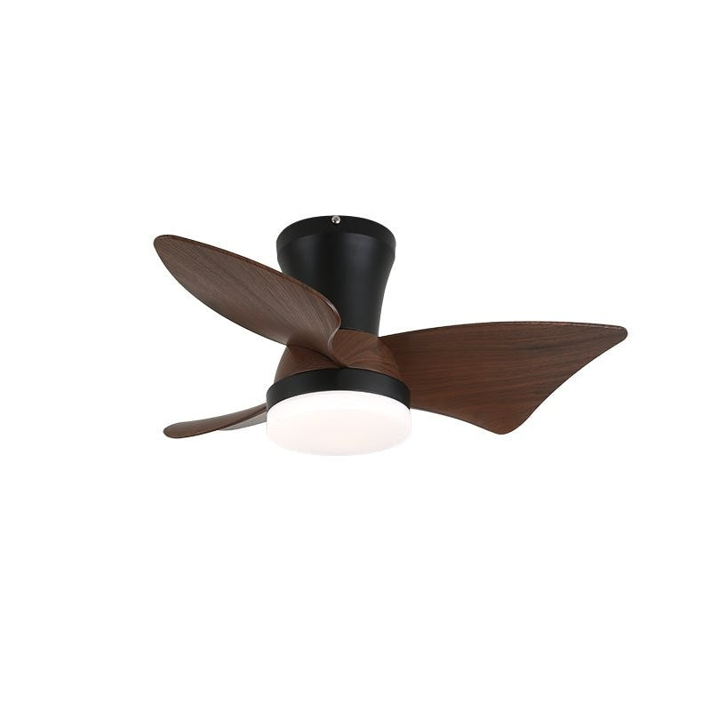 Curved Walnut Blade Ceiling Fan with Integrated LED Light