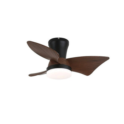 Curved Walnut Blade Ceiling Fan with Integrated LED Light