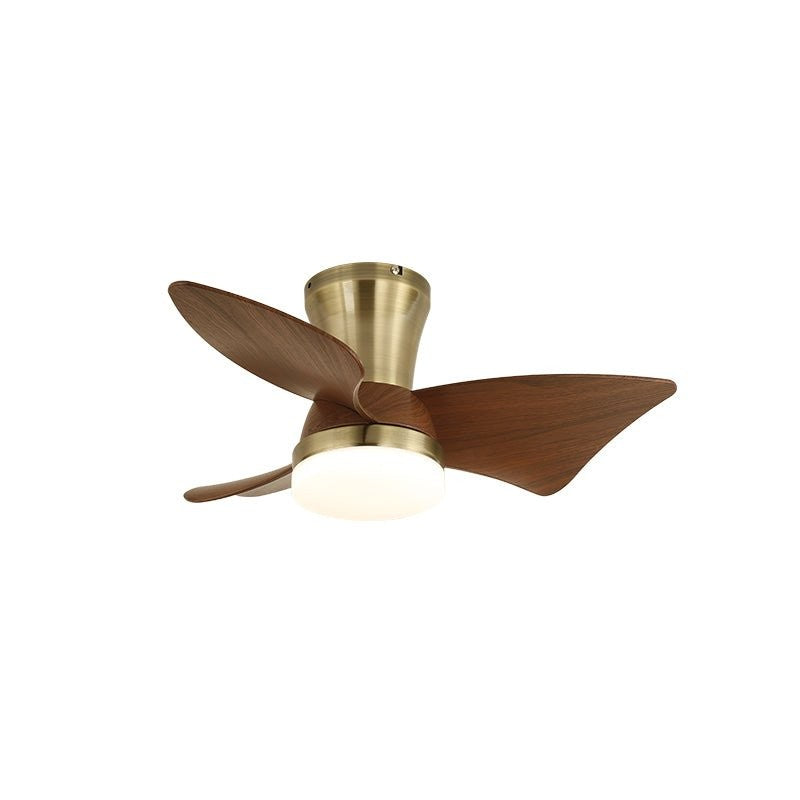 Curved Walnut Blade Ceiling Fan with Integrated LED Light