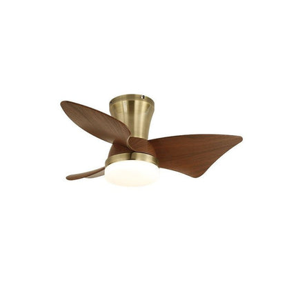 Curved Walnut Blade Ceiling Fan with Integrated LED Light