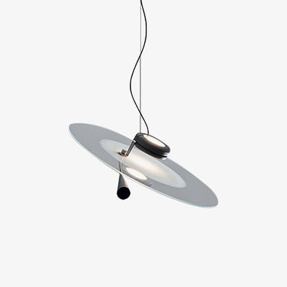 Disc LED Pendant Light with Balancing Counterweight – 50cm Modern Fixture