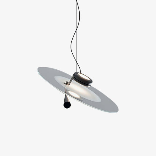 Disc LED Pendant Light with Balancing Counterweight – 50cm Modern Fixture
