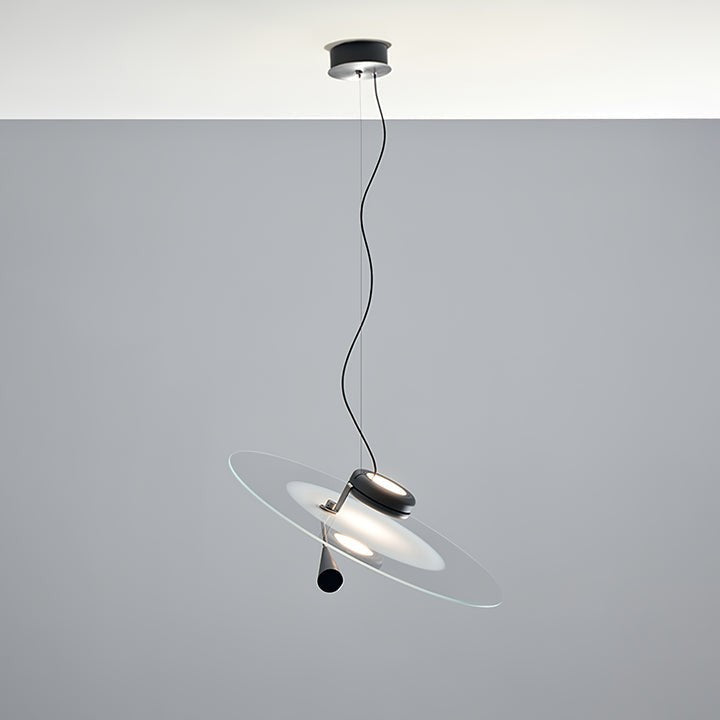 Disc LED Pendant Light with Balancing Counterweight – 50cm Modern Fixture