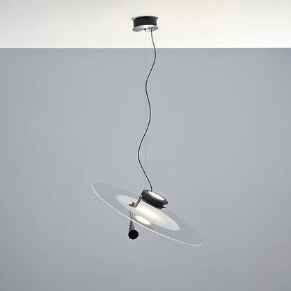 Disc LED Pendant Light with Balancing Counterweight – 50cm Modern Fixture