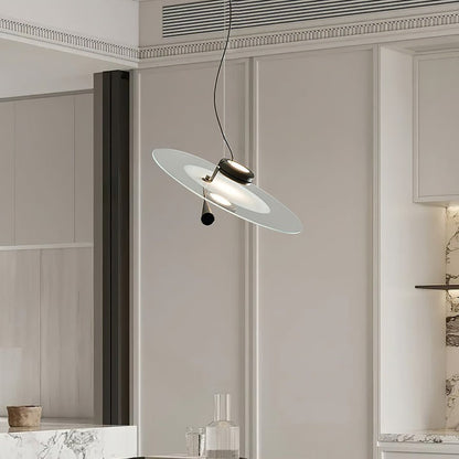 Disc LED Pendant Light with Balancing Counterweight – 50cm Modern Fixture