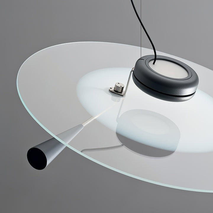 Disc LED Pendant Light with Balancing Counterweight – 50cm Modern Fixture
