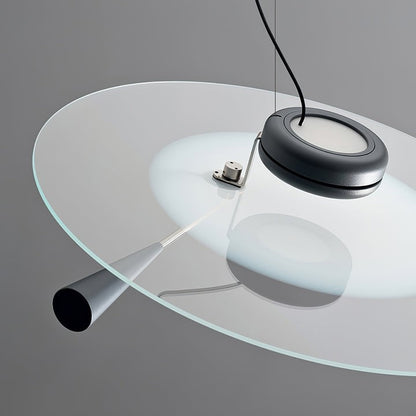 Disc LED Pendant Light with Balancing Counterweight – 50cm Modern Fixture
