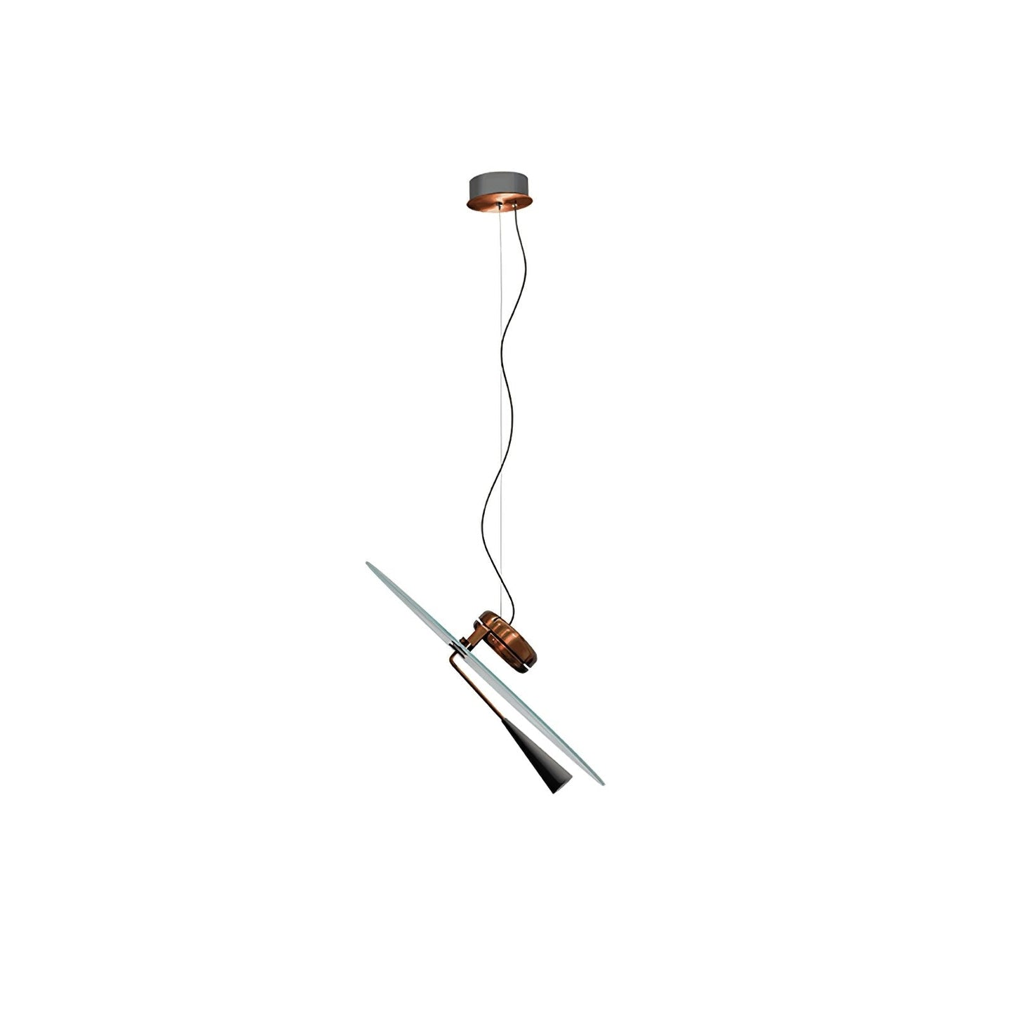 Disc LED Pendant Light with Balancing Counterweight – 50cm Modern Fixture