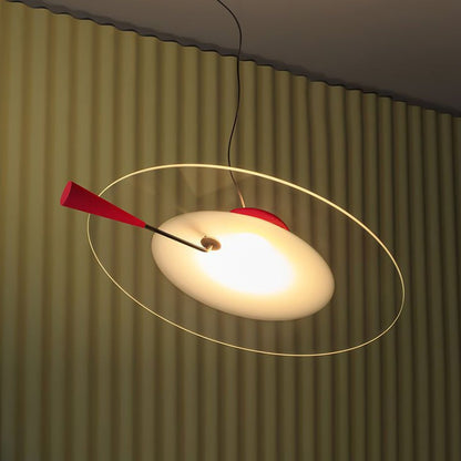 Disc LED Pendant Light with Balancing Counterweight – 50cm Modern Fixture