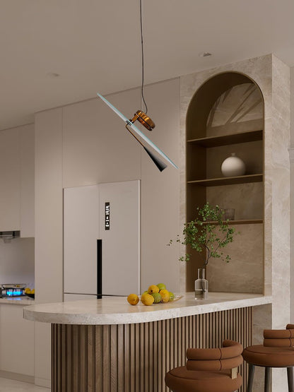 Disc LED Pendant Light with Balancing Counterweight – 50cm Modern Fixture