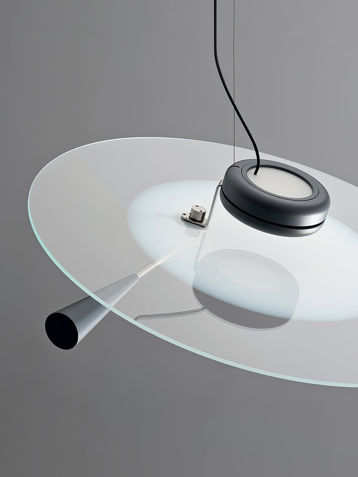 Disc LED Pendant Light with Balancing Counterweight – 50cm Modern Fixture