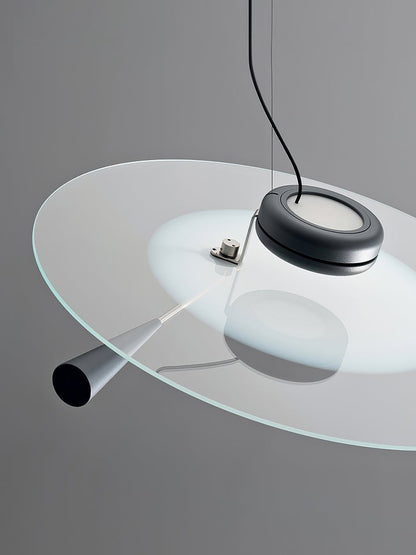 Disc LED Pendant Light with Balancing Counterweight – 50cm Modern Fixture