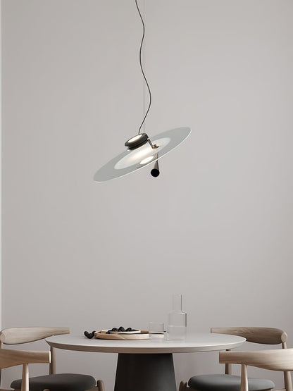 Disc LED Pendant Light with Balancing Counterweight – 50cm Modern Fixture