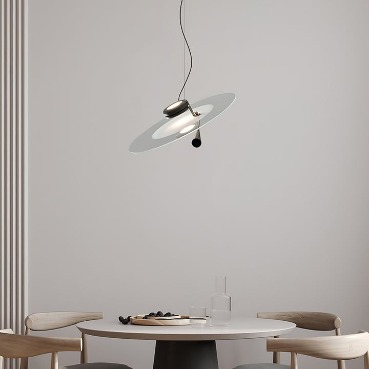 Disc LED Pendant Light with Balancing Counterweight – 50cm Modern Fixture