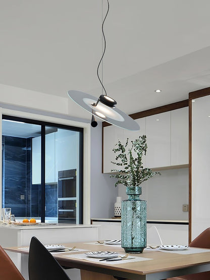 Disc LED Pendant Light with Balancing Counterweight – 50cm Modern Fixture