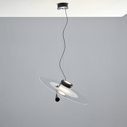 Disc LED Pendant Light with Balancing Counterweight – 50cm Modern Fixture