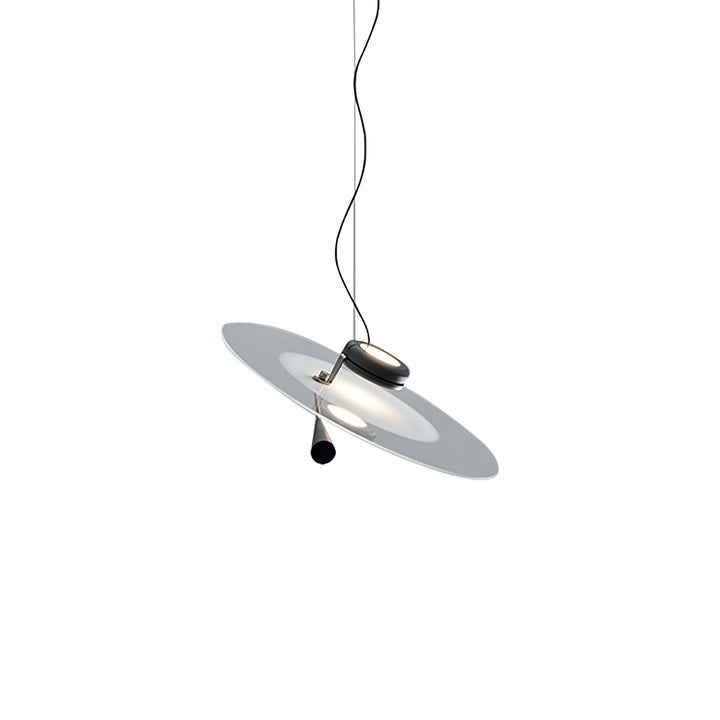 Disc LED Pendant Light with Balancing Counterweight – 50cm Modern Fixture