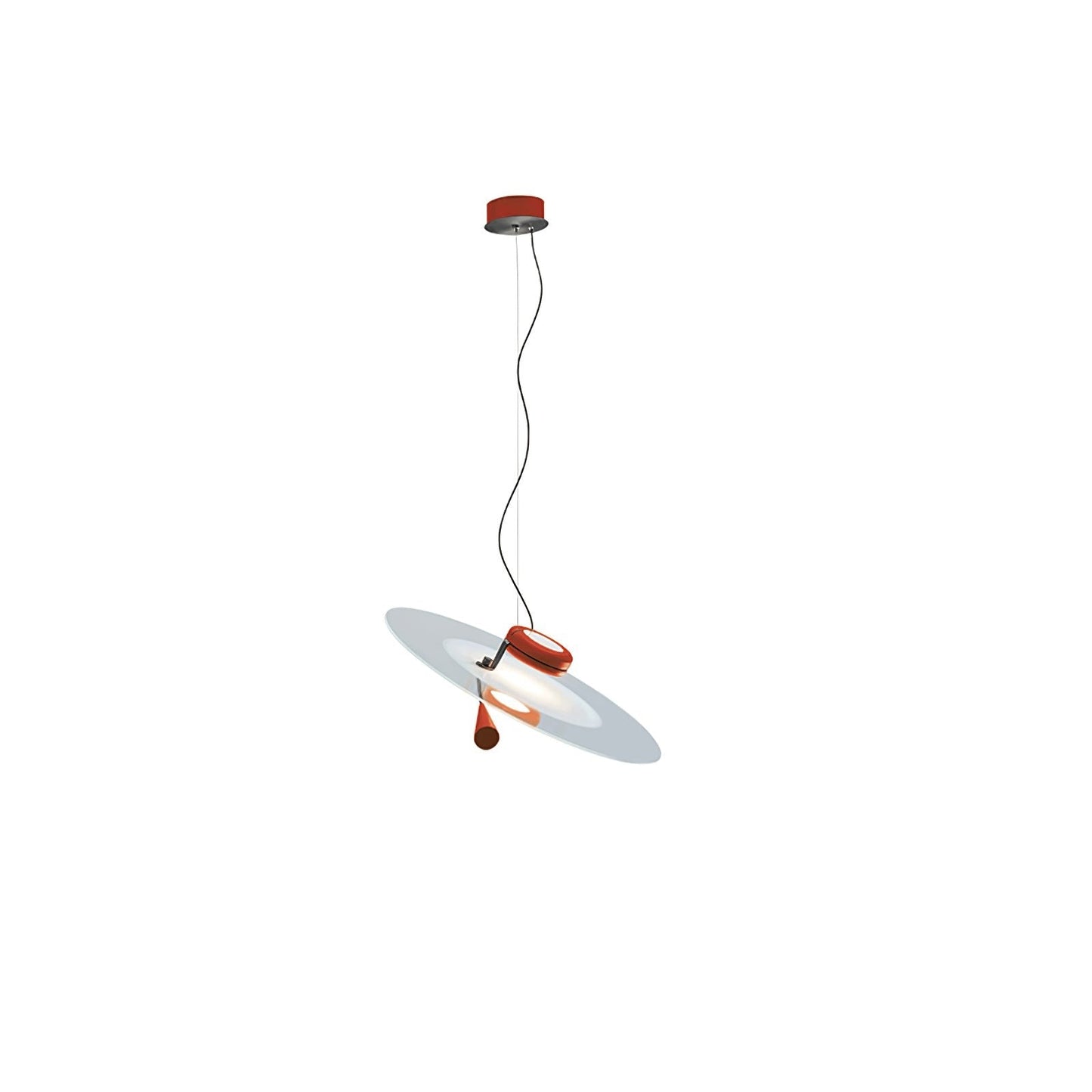 Disc LED Pendant Light with Balancing Counterweight – 50cm Modern Fixture