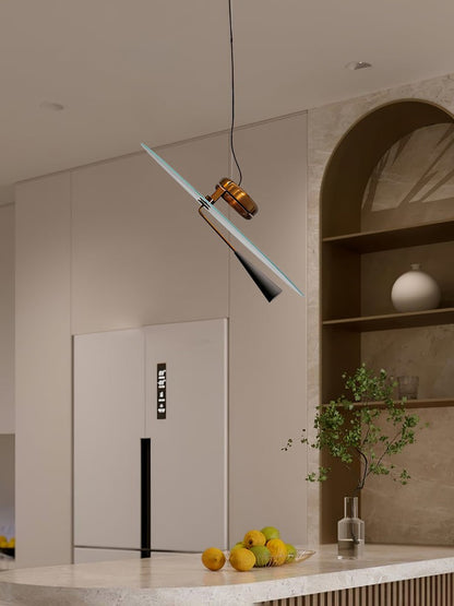 Disc LED Pendant Light with Balancing Counterweight – 50cm Modern Fixture