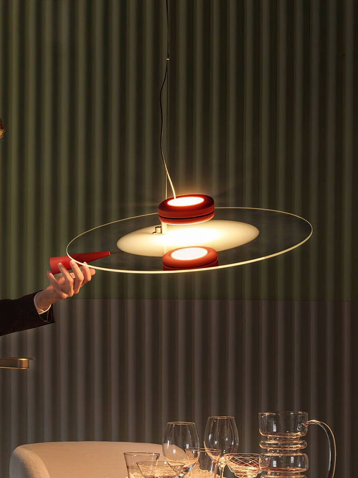 Disc LED Pendant Light with Balancing Counterweight – 50cm Modern Fixture