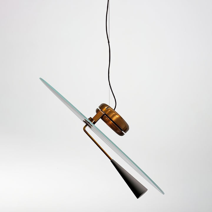 Disc LED Pendant Light with Balancing Counterweight – 50cm Modern Fixture